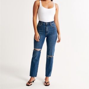 Abercrombie The Ankle Straight Ultra High Rise Curve Love Jean